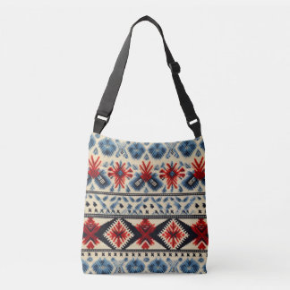 Traditional Folk Embroidery Stripe  Pattern Tragetaschen Mit Langen Trägern