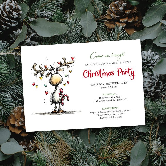 Traditional funny reindeer Christmas party invite Einladung (Traditional funny reindeer Christmas party invite

)
