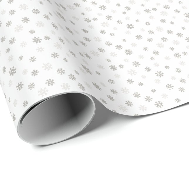 Traditional Grey Snowflake Christmas Holiday Gift Geschenkpapier (Rolleneckpunkt)