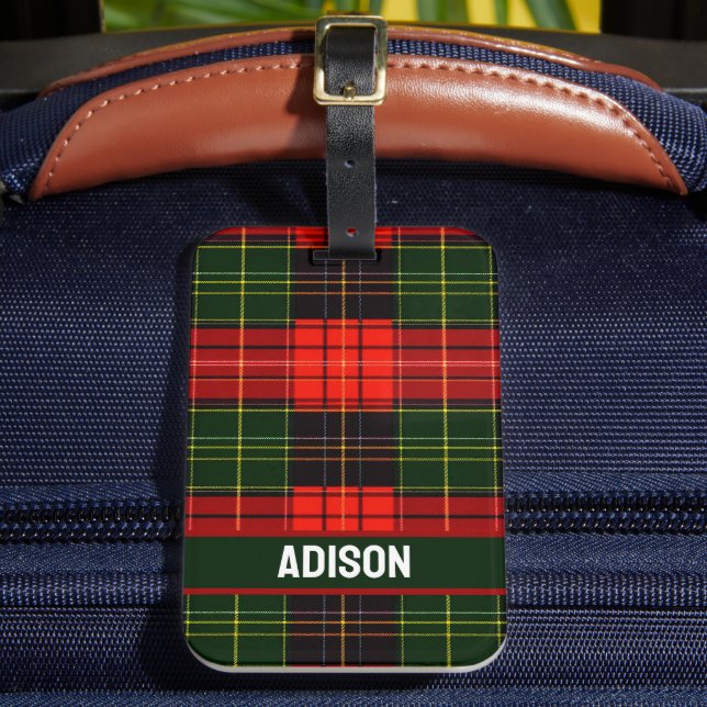 Traditional Holiday Plaid Gepäckanhänger (Vorderseite Insitu 2)