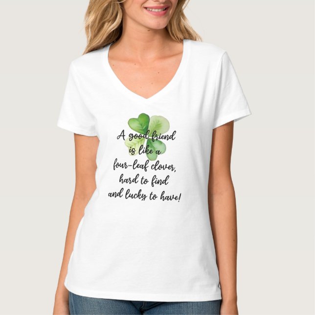 Traditional Irish Blessing Four Leaf Clover Design T-Shirt (Vorderseite)