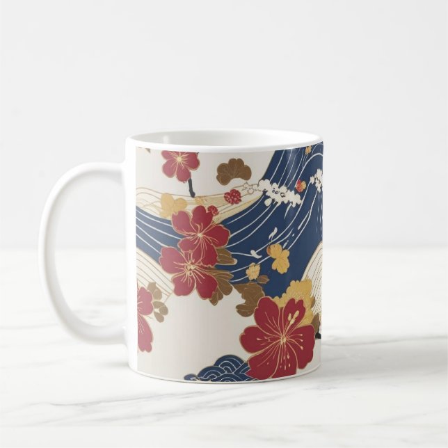 Traditional Japanese Kimono Pattern Kaffeetasse (Links)