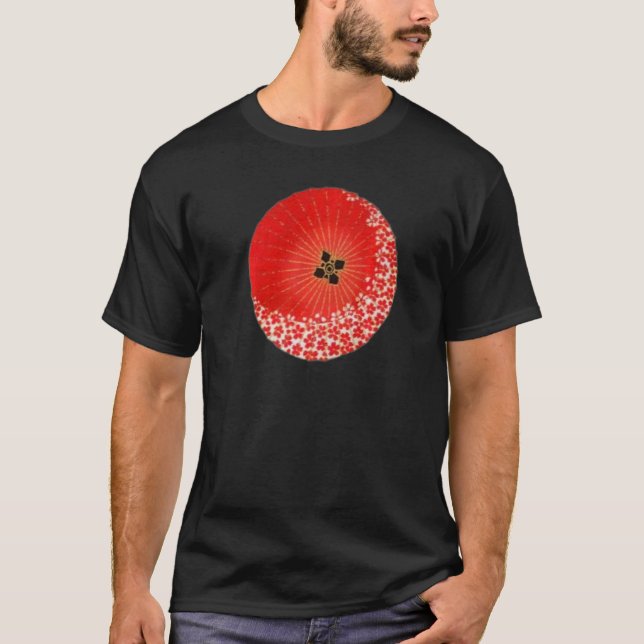 Traditional Japanese Patterns Cherry Blossoms Umbr T-Shirt (Vorderseite)