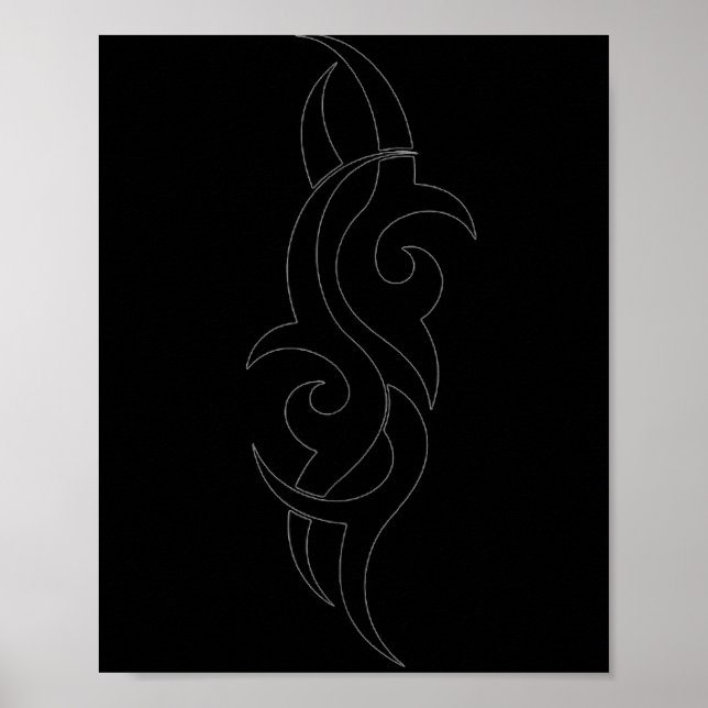 Traditional Maori Tribal Tattoo. New Zealand.  Poster (Vorne)