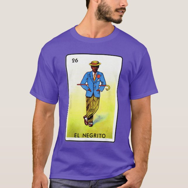 Traditional Meican Card Game N26 El negrito retro T-Shirt (Vorderseite)