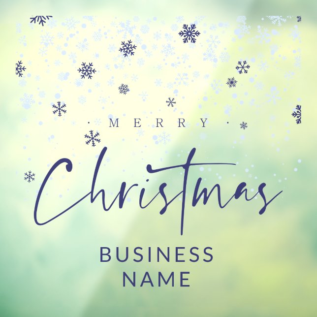 Traditional Minimalist Navy Snowflakes  Fensteraufkleber (Blatt 3)