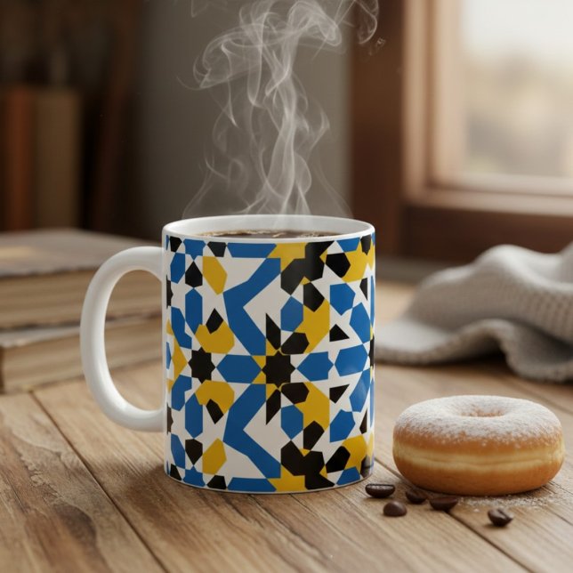 Traditional Moroccan Zellige Geometric Pattern  Kaffeetasse (Von Creator hochgeladen)
