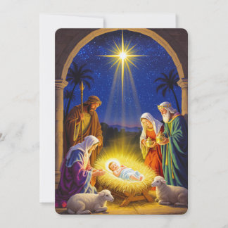 Traditional Nativity Holy Family Einladung