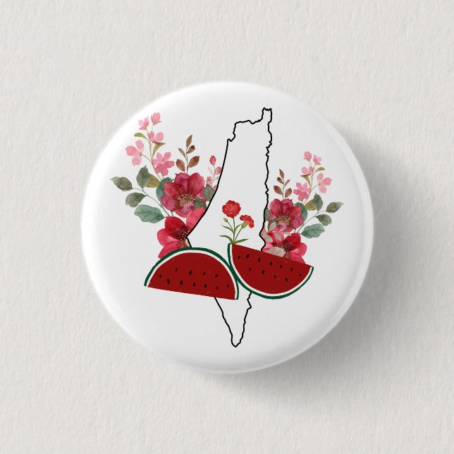 Traditional Palestine elements in palestine map Button (Vorderseite)