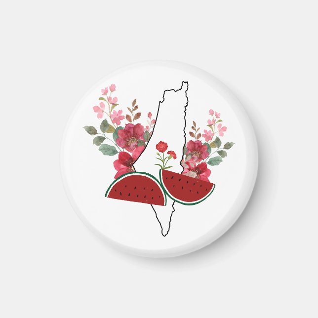 Traditional Palestine elements in palestine map Magnet (Vorne)