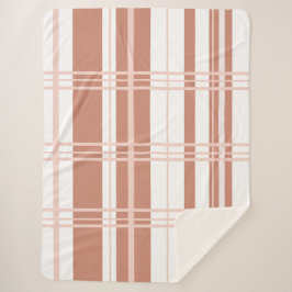 Traditional Plaid Coral Blends and White Sherpadecke