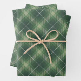 Traditional plaid in shades of  green geschenkpapier set