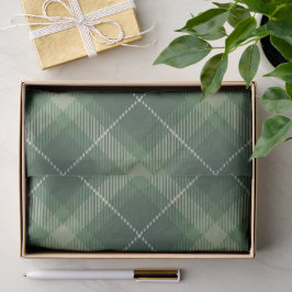 Traditional plaid in shades of  green seidenpapier
