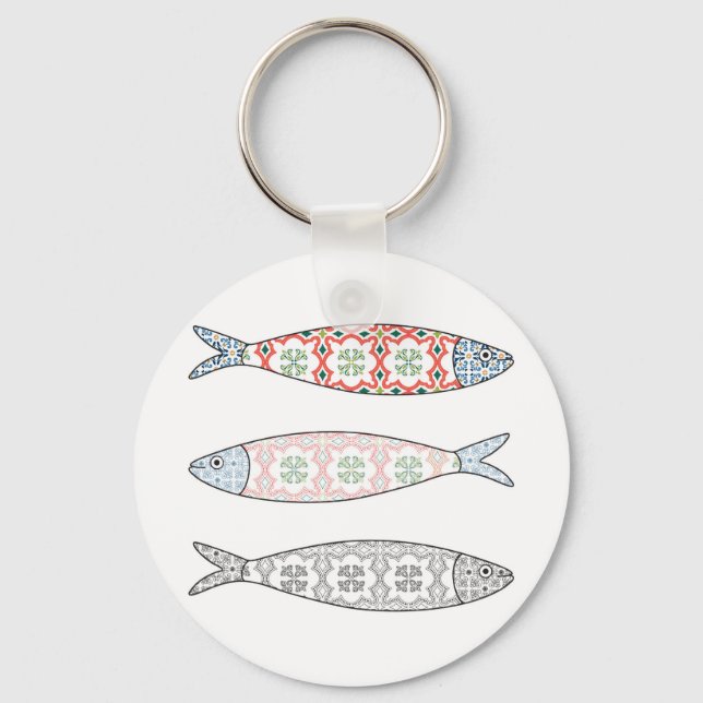 Traditional Portuguese icon. Sardinen Schlüsselanhänger (Vorderseite)