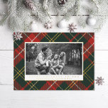 Traditional Red and Green Plaid Folien Feiertagskarte<br><div class="desc">Original plaid pattern: festive red and green with touches of real gold foil; landscape orientation. Also available in portrait format</div>