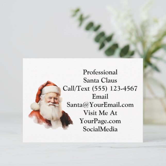 Traditional Santa Claus Business Thank You Card Dankeskarte (Stehend Vorderseite)