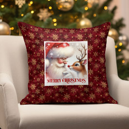 Traditional Santa Rudolph Xmas Pillow Cozy Festive Kissen
