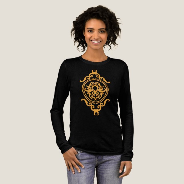 Traditional Tattoo Art Inspired Design Tri-Blend Shirt (Volle Vorderseite)