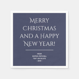 Traditionell - Classic Blue Merry Christmas Napkin Serviette