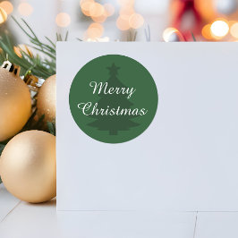 Traditionell - Dunkelgrün - Frohe Weihnachtsaufkle Runder Aufkleber