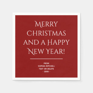 Traditionell - Dunkelrot - Frohe Weihnachten Napki Serviette