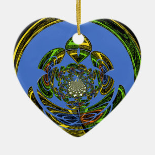 Traditionell einfach blau keramik ornament