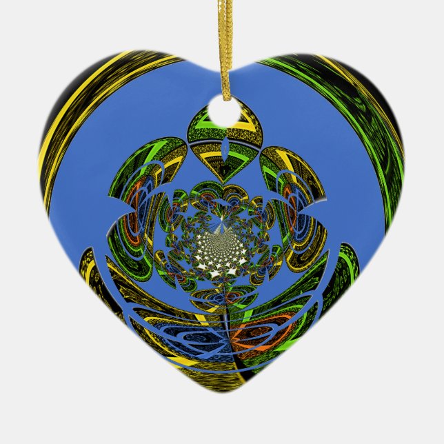 Traditionell einfach blau keramik ornament (Vorne)