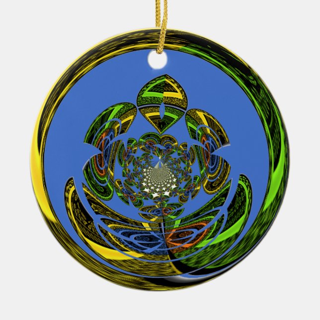 Traditionell einfach blau keramikornament (Vorne)