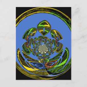 Traditionell einfach blau postkarte