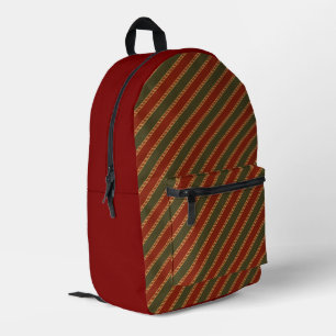 traditionell farbige Weihnachten gestreift Bedruckter Rucksack