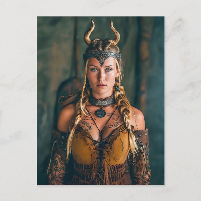 Traditionell gekleidete Viking Women Postkarte (Vorderseite)