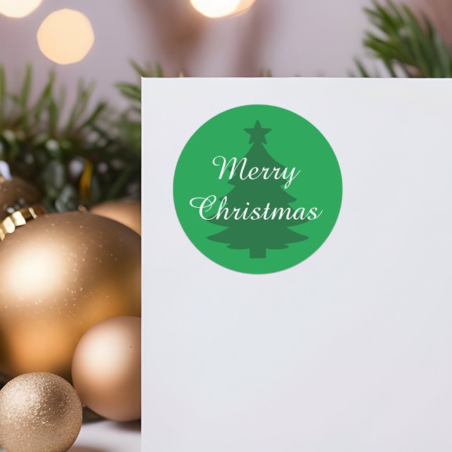 Traditionell - Hellgrüner, fröhlicher Weihnachtsau Runder Aufkleber (Von Creator hochgeladen)