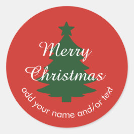 Traditionell - Hellroter Weihnachtsaufkleber Runder Aufkleber