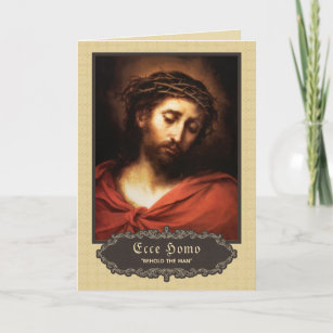 Traditionell katholischer Lenten Jesus Ecce Homo Feiertagskarte