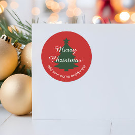 Traditionell - Klassischer Red Custom Christmas St Runder Aufkleber