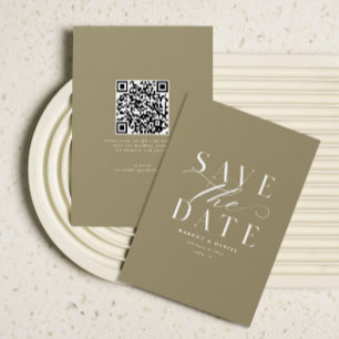 Traditionell Save the Date Taupe Sand außer Foto Q