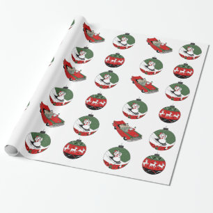 Traditionell - Schneemann - Weiß  Geschenkpapier