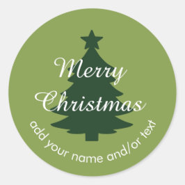 Traditionell - Soft Green Custom Weihnachtsaufkleb Runder Aufkleber