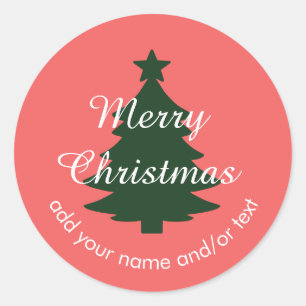 Traditionell - Soft Red Custom Christmas Sticker