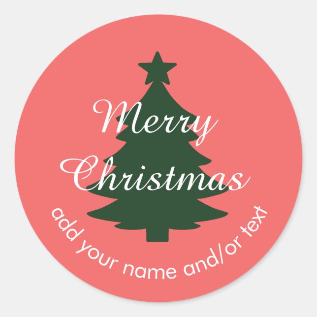 Traditionell - Soft Red Custom Christmas Sticker (Vorderseite)
