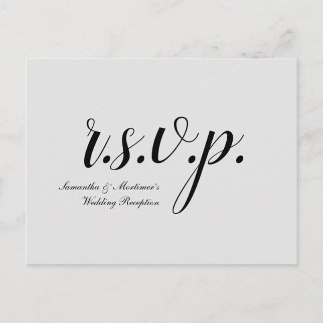 Traditionell und nostalgisch "r.s.v.p." Postkarte (Vorderseite)