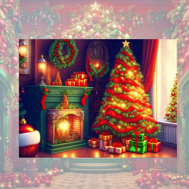 Traditionell vintage Weihnachtsbaum  Poster (Von Creator hochgeladen)