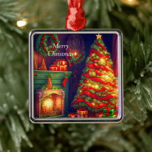 Traditionell Vintager Weihnachtsbaum Ornament Aus Metall