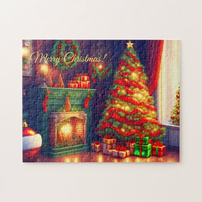 Traditionell Vintager Weihnachtsbaum Puzzle (Horizontal)