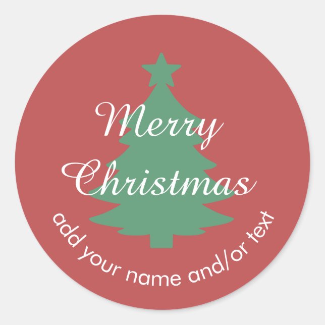 Traditionell - Warm Red Custom Christmas Sticker (Vorderseite)