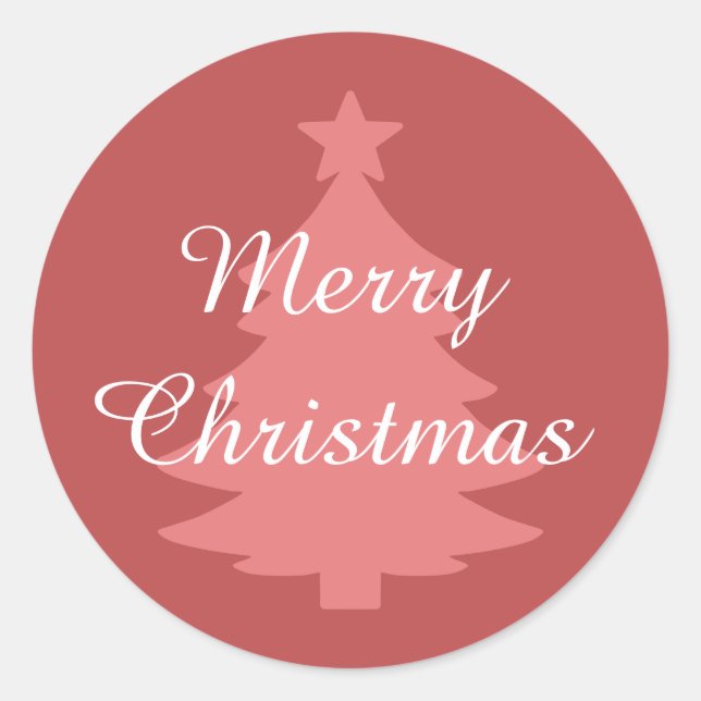 Traditionell - Warm rot - Frohe Weihnachtsaufklebe Runder Aufkleber (Vorderseite)