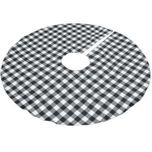 Traditionell weißer schwarzer Büffel-Holzfäller-Ka Polyester Weihnachtsbaumdecke