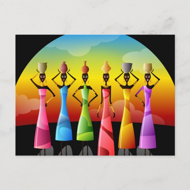 Traditionelle afrikanische Frauen Postkarte (Vorderseite)