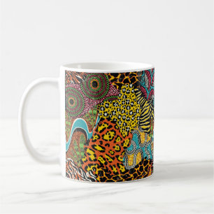 Traditionelle afrikanische Gewebe und wilde Tierfe Kaffeetasse
