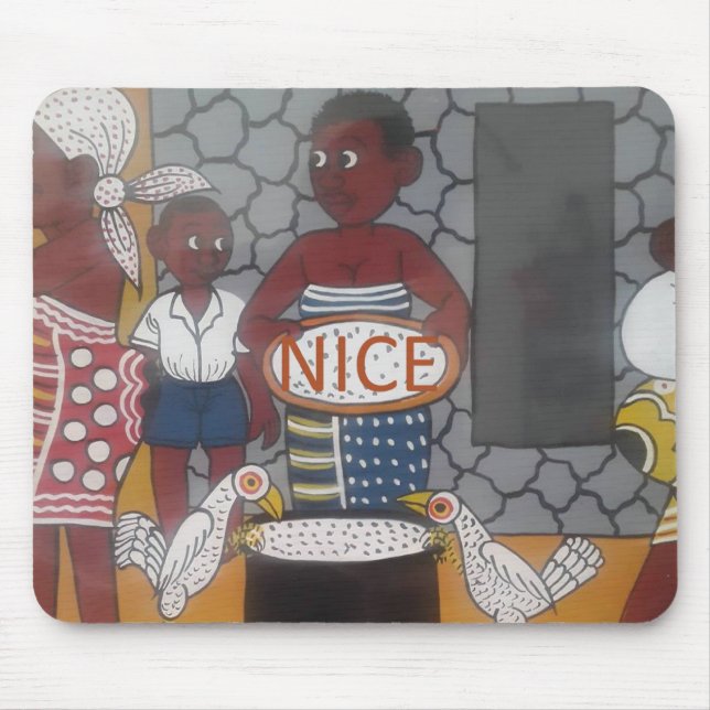 Traditionelle afrikanische Hausfrau Lifestyle Art  Mousepad (Vorne)